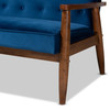 Baxton Studio Sorrento Blue Velvet Walnut Finished 3-Piece Wooden Living Room Set 160-9938-9940